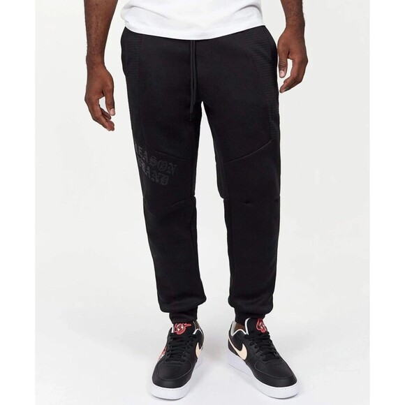 Reason Men's Justin Moto Cuffed Slim Fit Black Jogger Size M - Picture 6 of 13